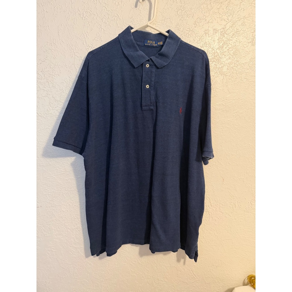 Polo Ralph Lauren Blue Cotton Short Sleeve Polo Shirt Mens 3XB 3TG